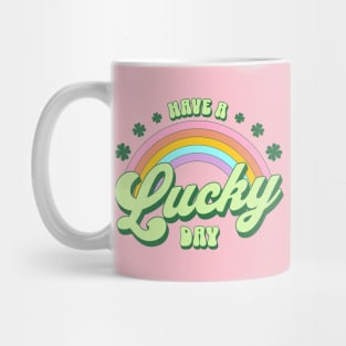 Have a Lucky Day St Patricks Day Kawaii Rainbow Mug